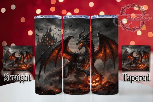 Halloween Gothic Dragon Pumpkin Tumbler