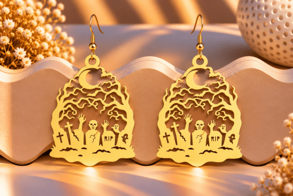 Halloween Graveyard Earring