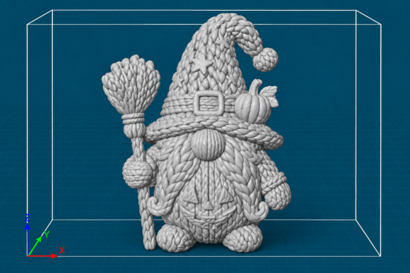 Halloween Pumpkin Gnome STL - 3D Print Spooky Gnome with Witch Hat - Image 2