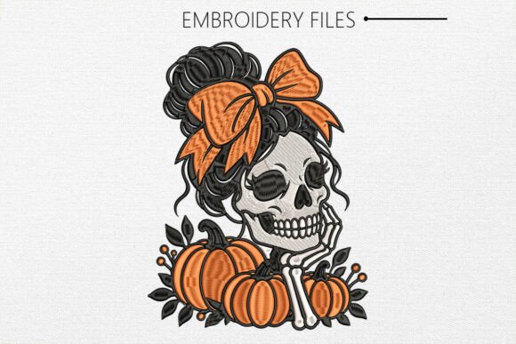 Halloween Skeleton Embroidery Design