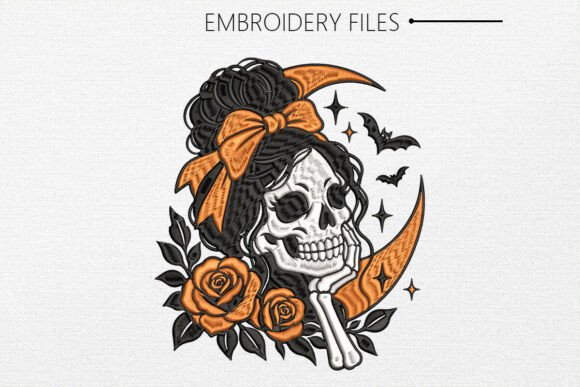 Halloween Skeleton Embroidery Design