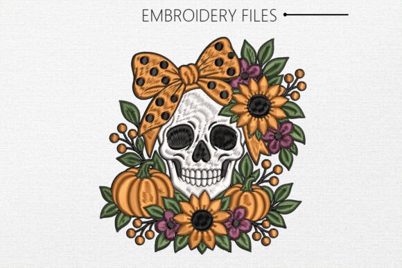 Halloween Skeleton Embroidery Design