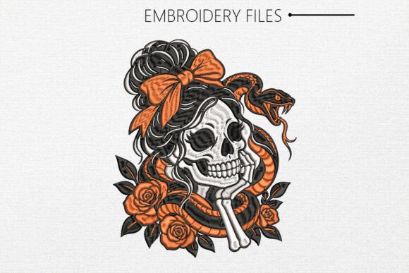 Halloween Skeleton Embroidery Design