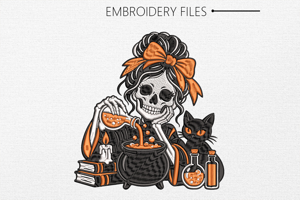 Halloween Skeleton Embroidery Design