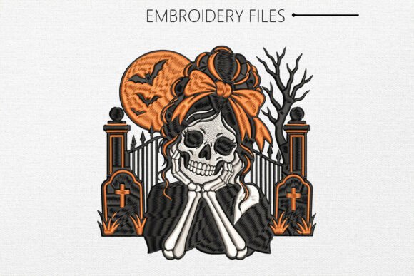 Halloween Skeleton Embroidery Design