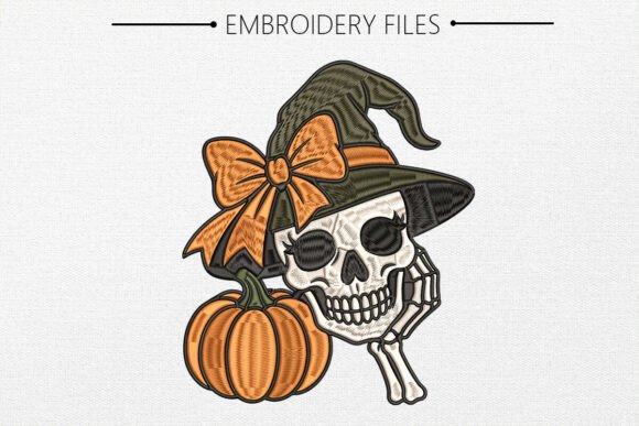 Halloween Skeleton Embroidery Design