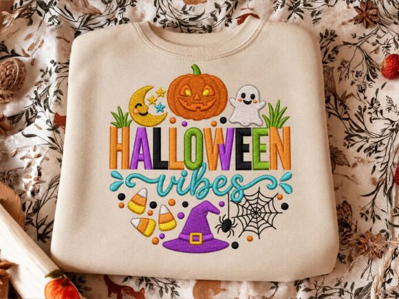 Halloween Vibes Embroidery Design 4 Size