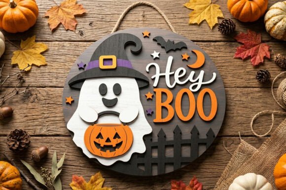 Hey Boo Halloween Door Hanger
