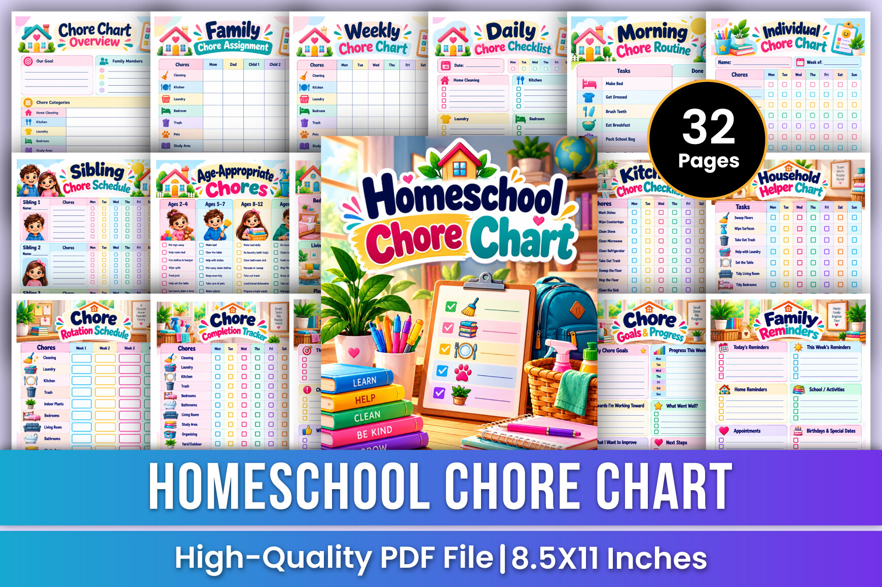 Homeschool Chore Chart | Kids Chore