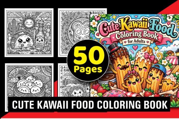 Kawaii Food Coloring Book for Adults