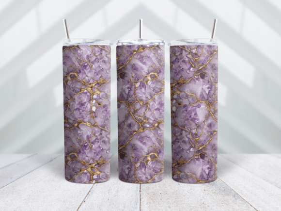 Lilac Gold Matrix Abstract Tumbler Wrap