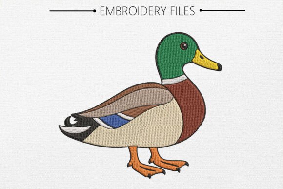 Mallard Duck Embroidery Design