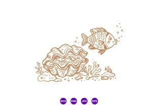 Marine Fish and Giant Clam Graphic by DesignVectx · Creative Fabrica