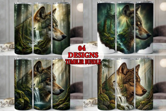 Mossy Wolf Waterfall Tumbler Bundle