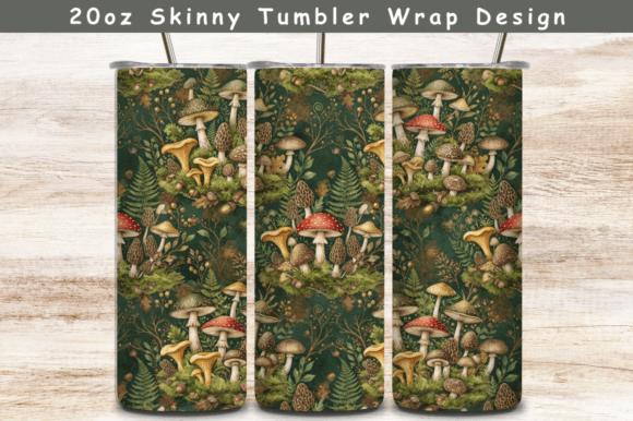 Mushrooms Moss 20oz Tumbler Wrap,Tumble