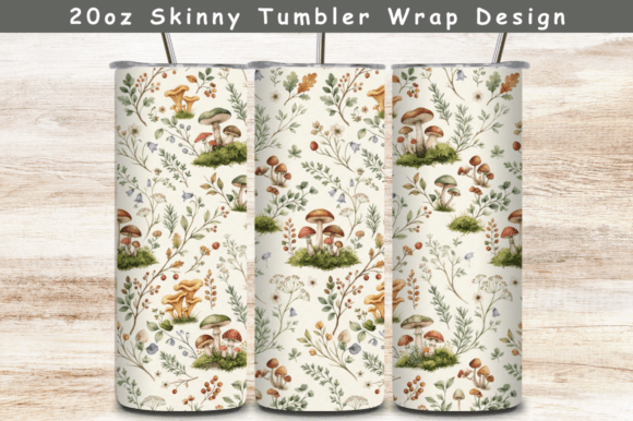 Mushrooms Moss 20oz Tumbler Wrap,Tumble