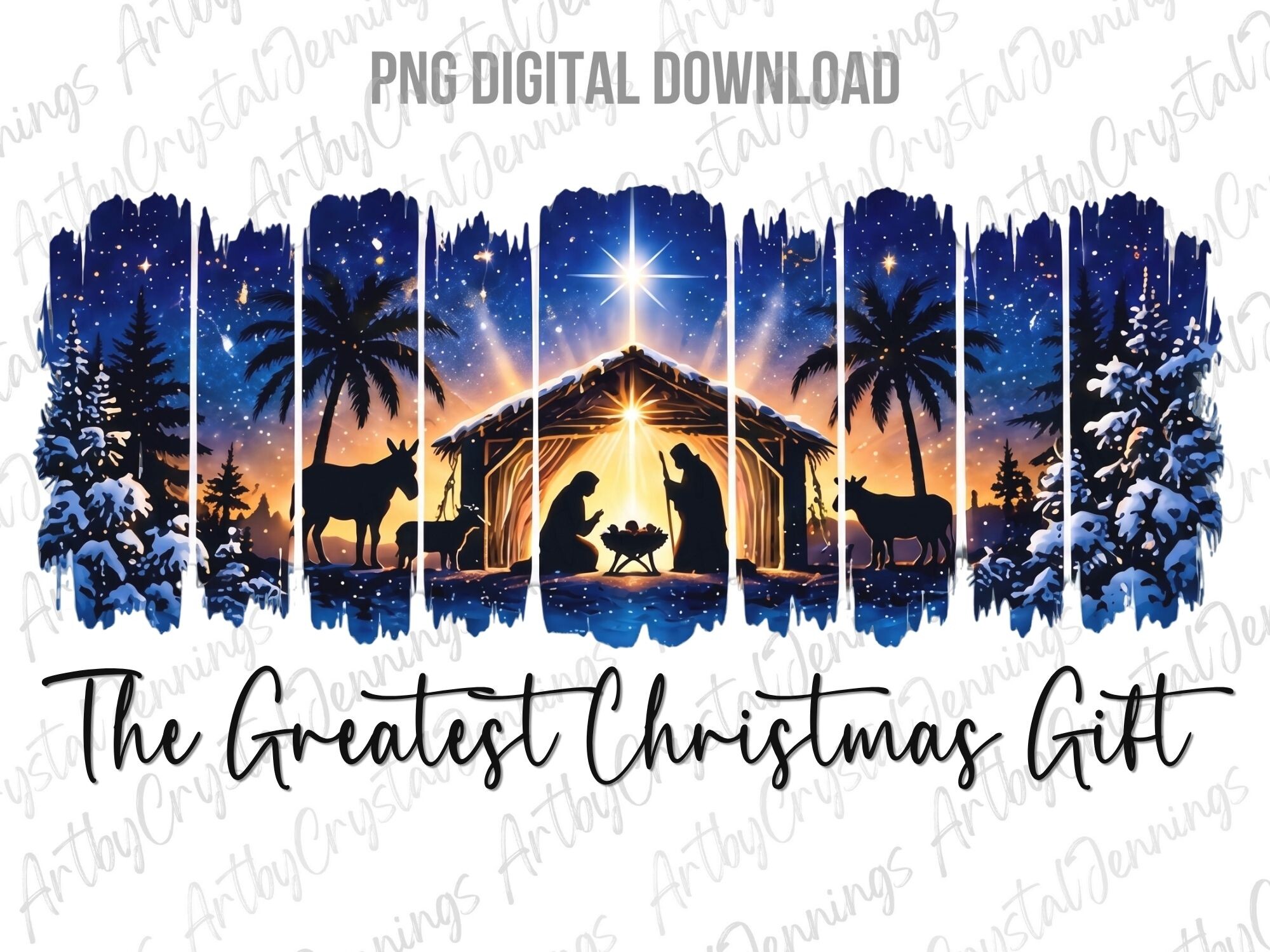 Nativity Scene Christmas Star PNG
