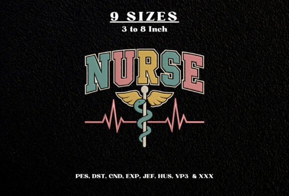Nurse Medical Symbol Embroidery Design