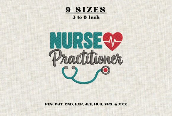 Nurse Practitioner Embroidery Design DST