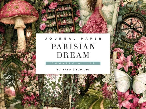 Parisian Dream Junk Journal Paper Pages