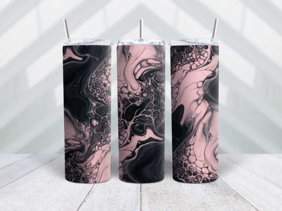 Pastel Goth Acrylic Pour Tumbler Wrap