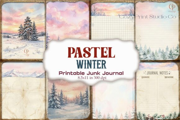 Pastel Winter Junk Journal Paper | Print