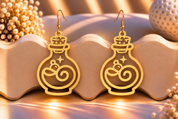 Potion Bottle Earring SVG