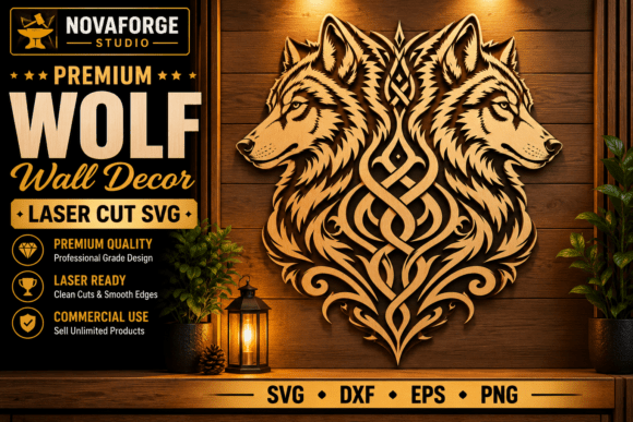 Premium Wolf Wall Decor SVG