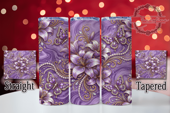 Purple Lily Rhinestone 20oz Tumbler