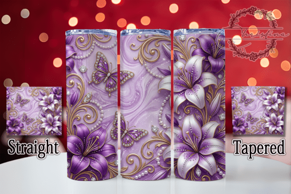 Purple Lily Rhinestone 20oz Tumbler