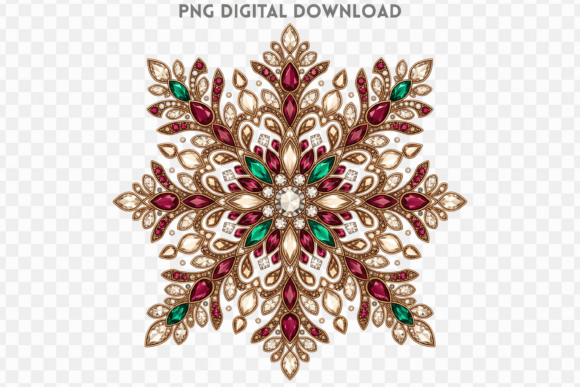 Rhinestone Christmas Snowflake PNG
