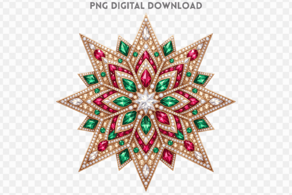 Rhinestone Christmas Star PNG