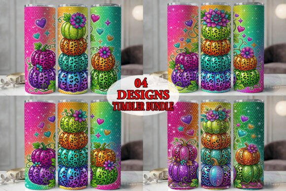 Rhinestone Leopard Pumpkins Tumbler
