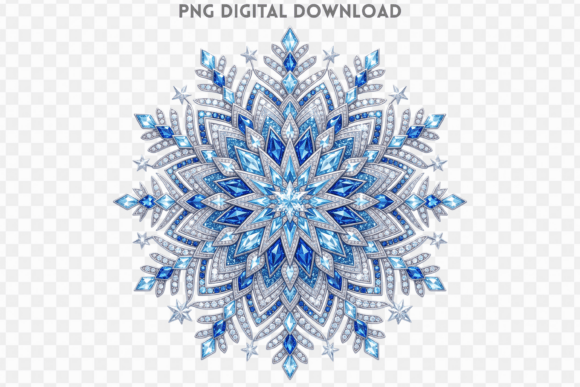 Rhinestone Snowflake Christmas PNG