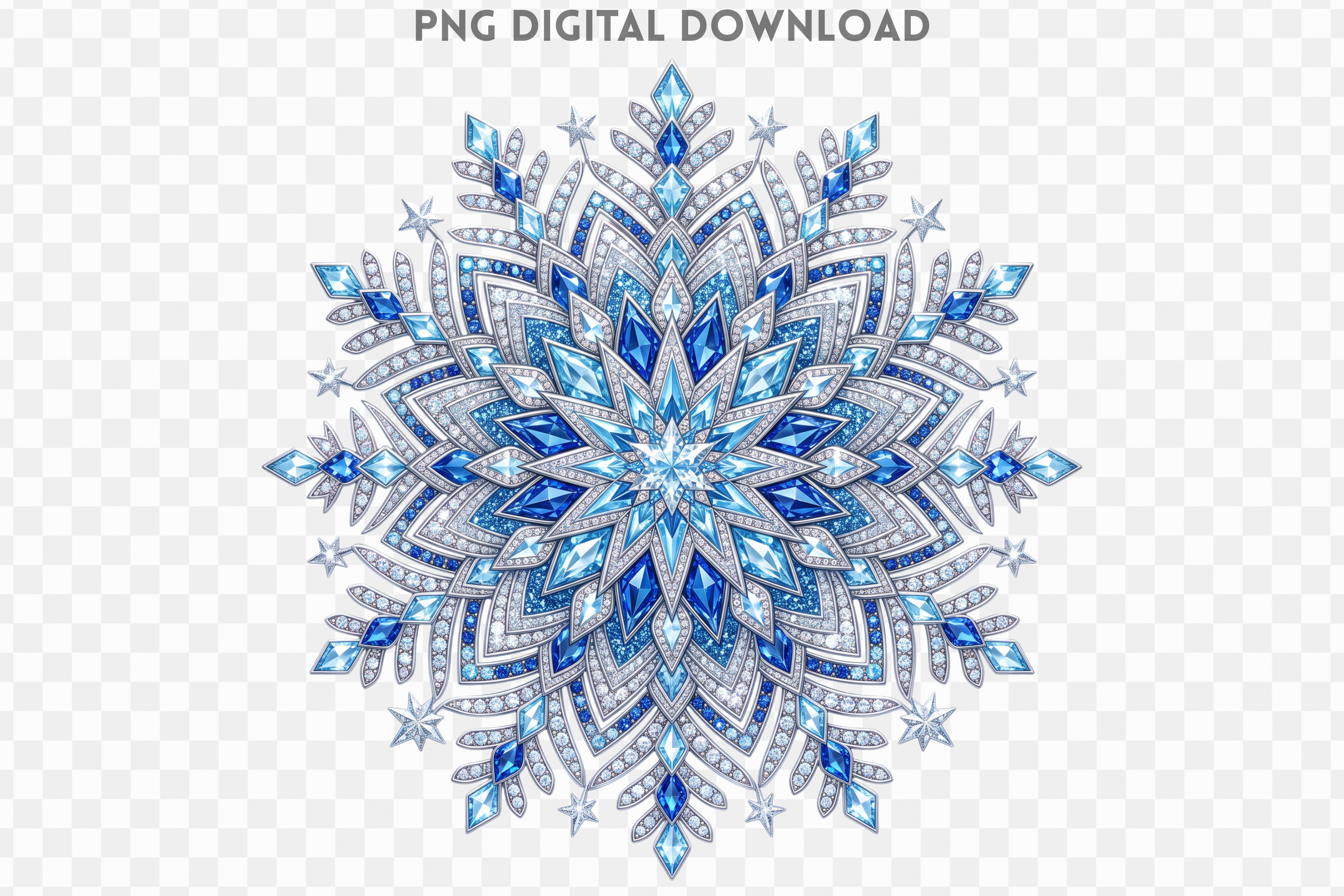 Rhinestone Snowflake Christmas PNG