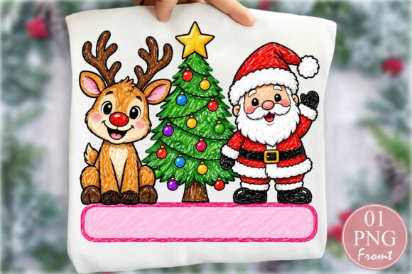 Santa Reindeer Christmas Tree PNG