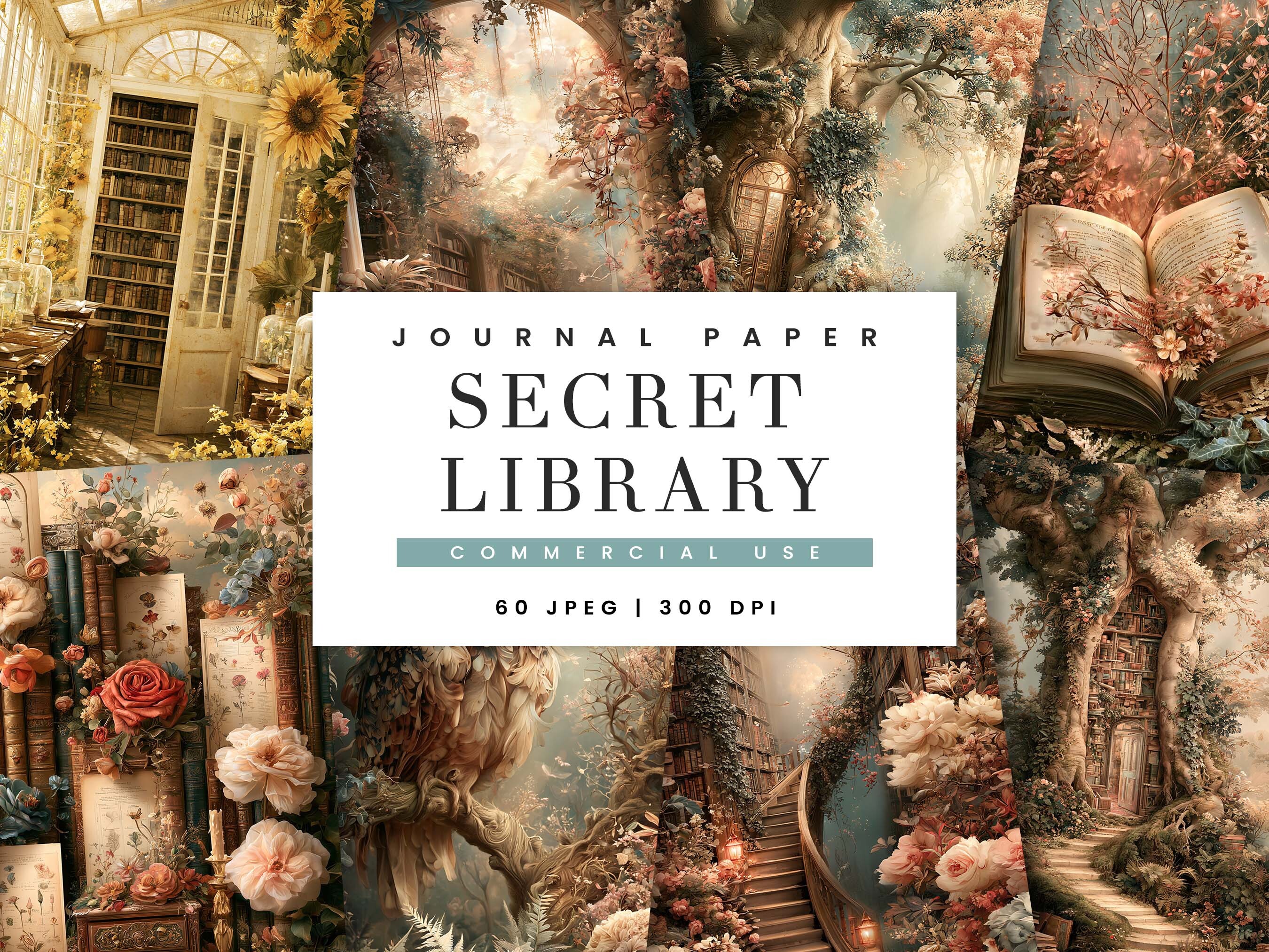 Secret Library Junk Journal Paper Pages