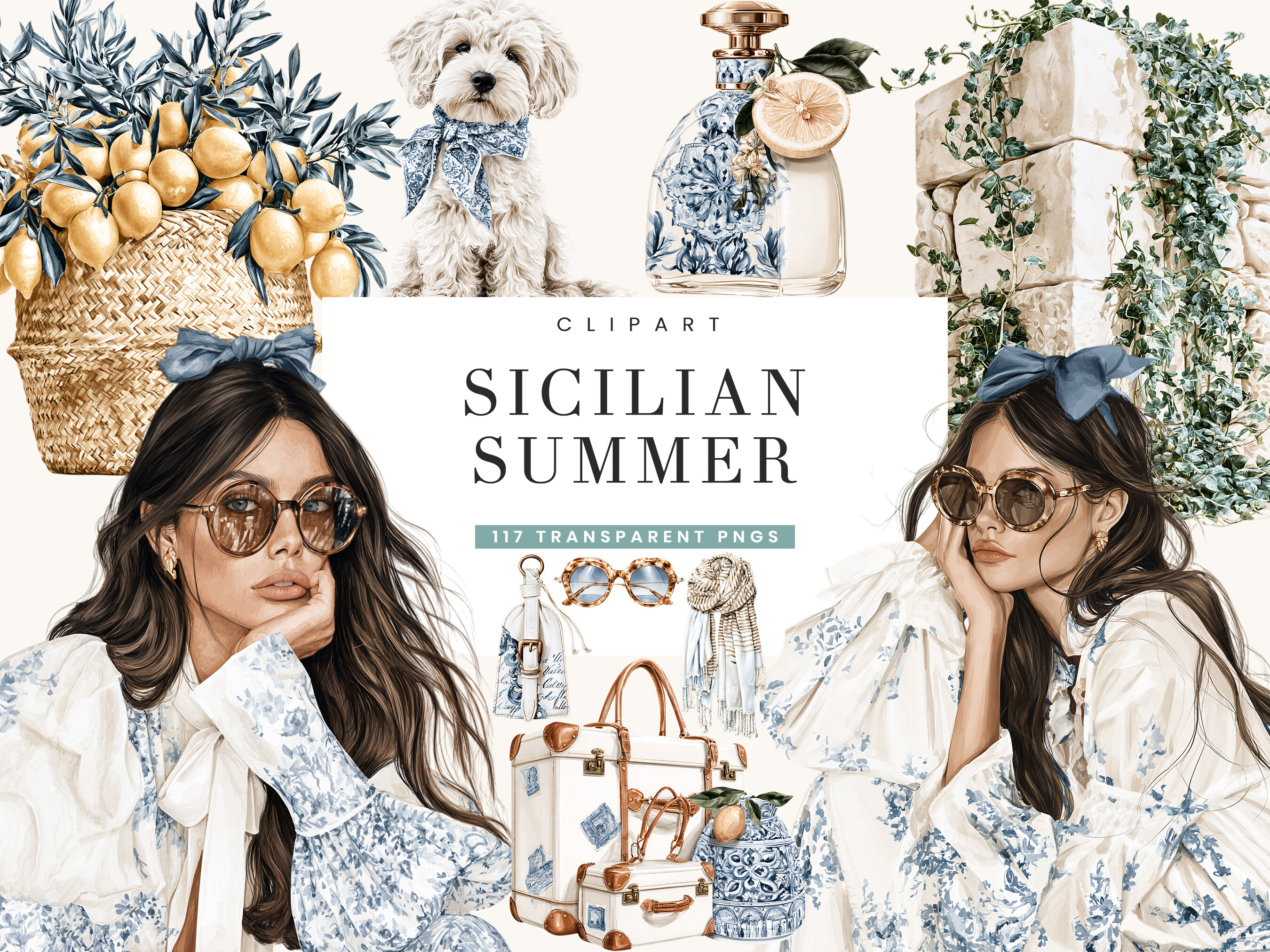 Sicilian Summer Clipart Bundle