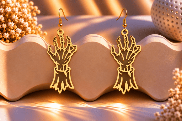 Skeleton Hand Earring