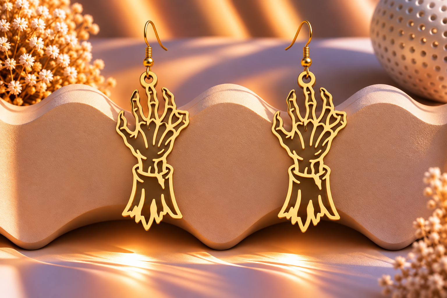 Skeleton Hand Earring
