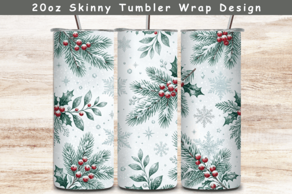Snowy Christmas 20oz Tumbler Wrap,Tumble