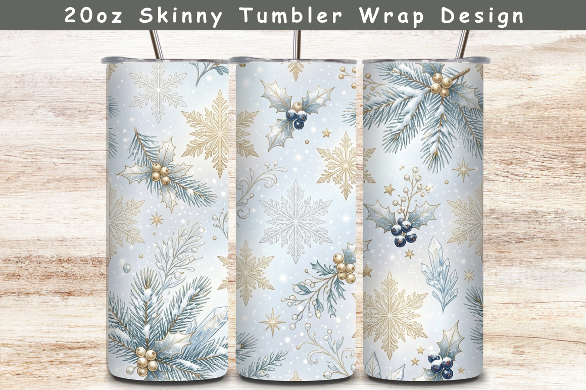 Snowy Christmas 20oz Tumbler Wrap,Tumble