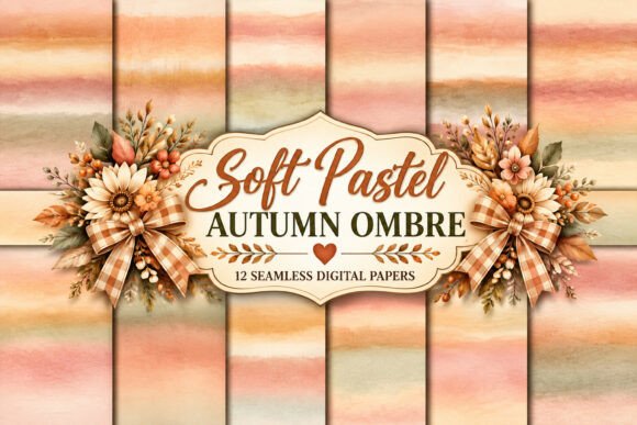 Soft Pastel Fall Ombre Digital Papers