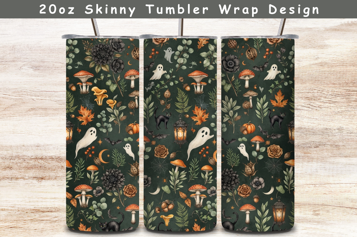 Spooky Botanical 20oz Tumbler Wrap,Tumbl