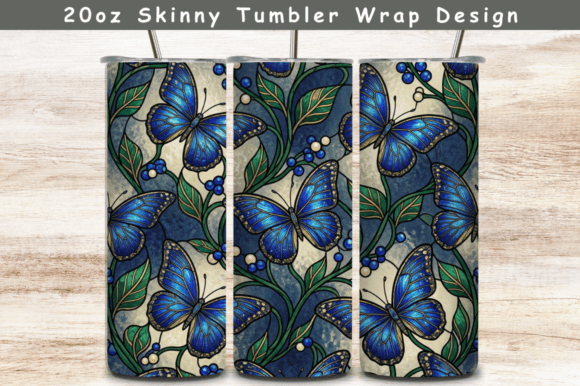 Stained Glass Butterflie 20oz Tumbler