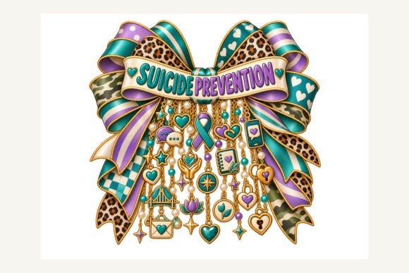 Suicide Prevention Charm Bow PNG