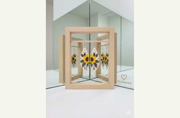 Sunflower Beaded Fringe Earrings Pattern