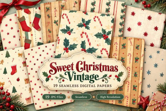 Sweet Christmas Vintage Seamless