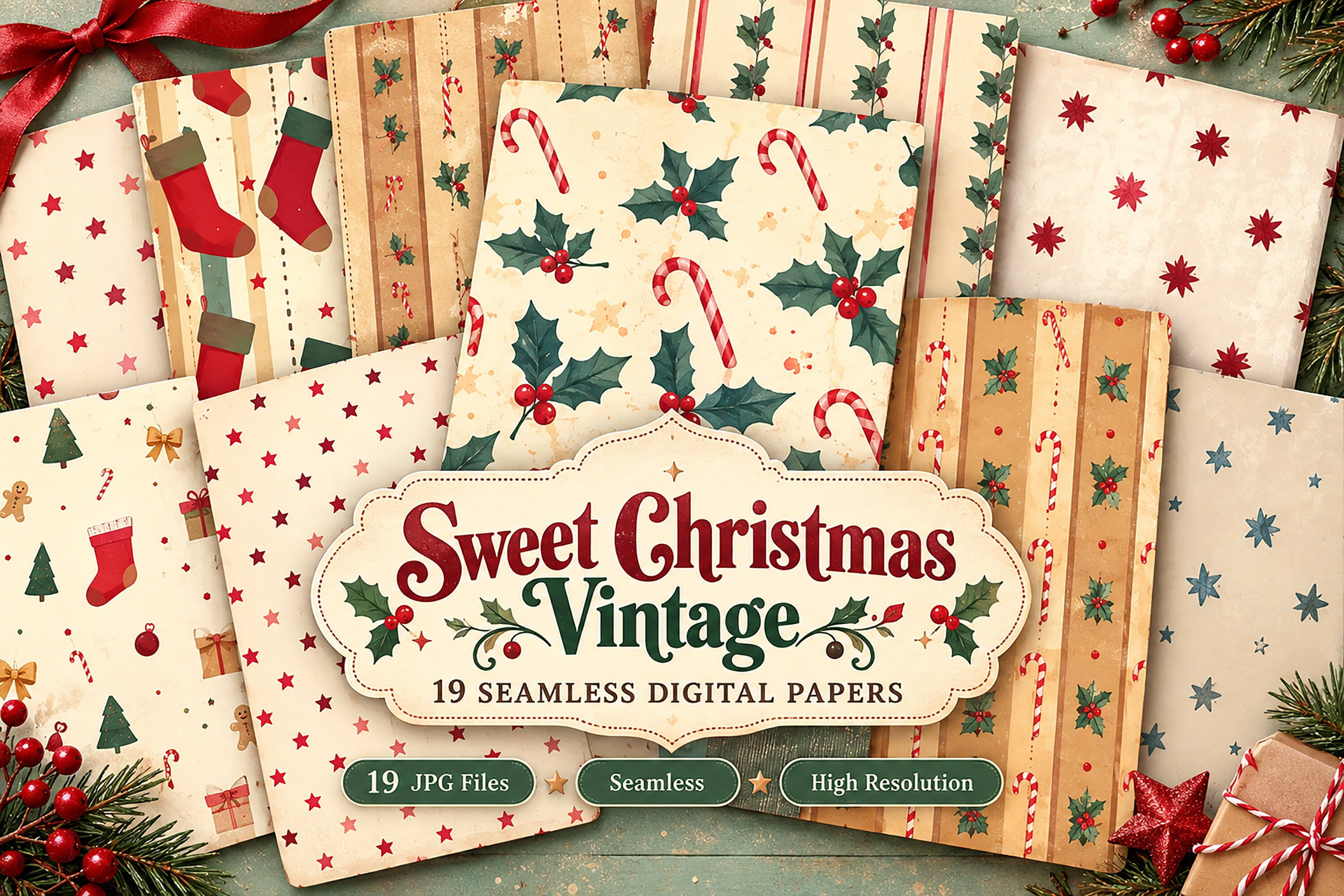 Sweet Christmas Vintage Seamless