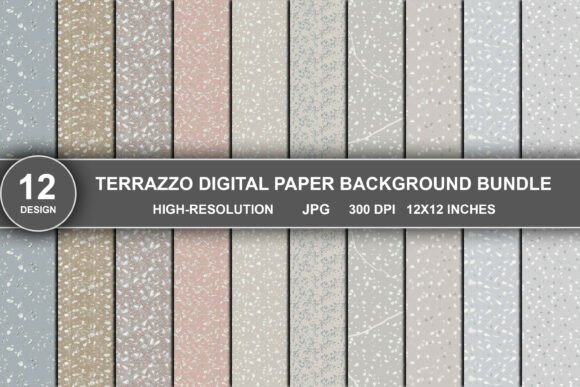 Terrazzo Digital Paper Background Bundle